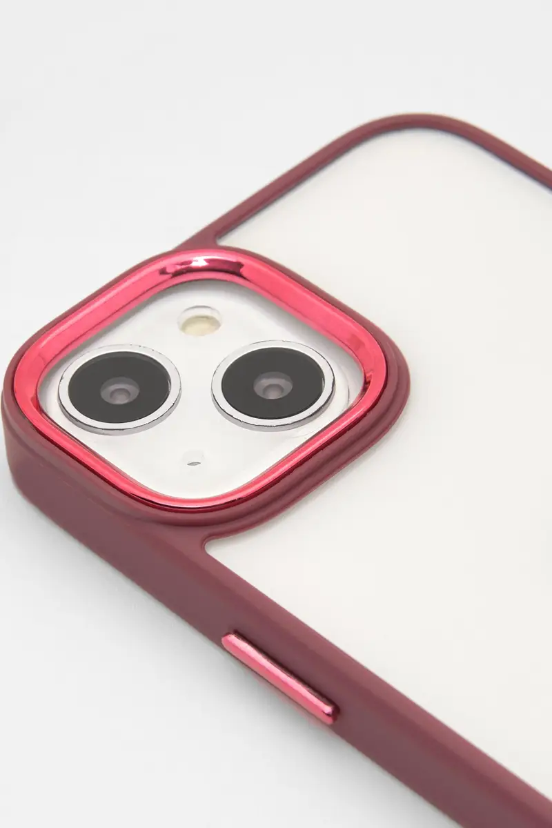 Cover Iphone Trasparente A Contrasto Granata chiaro miniatura 2