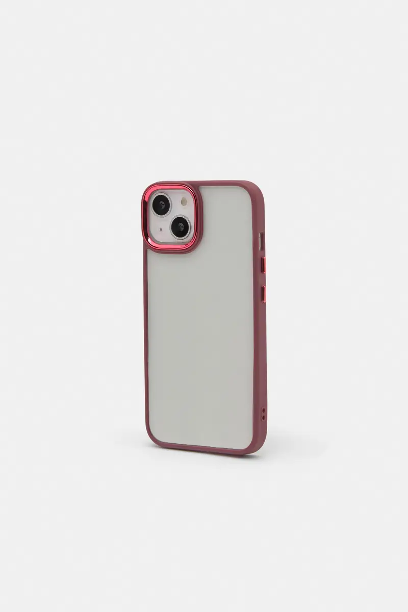 Cover Iphone Trasparente A Contrasto Granata chiaro miniatura 3