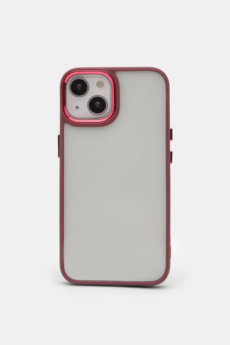 Cover Iphone Trasparente A Contrasto Granata chiaro