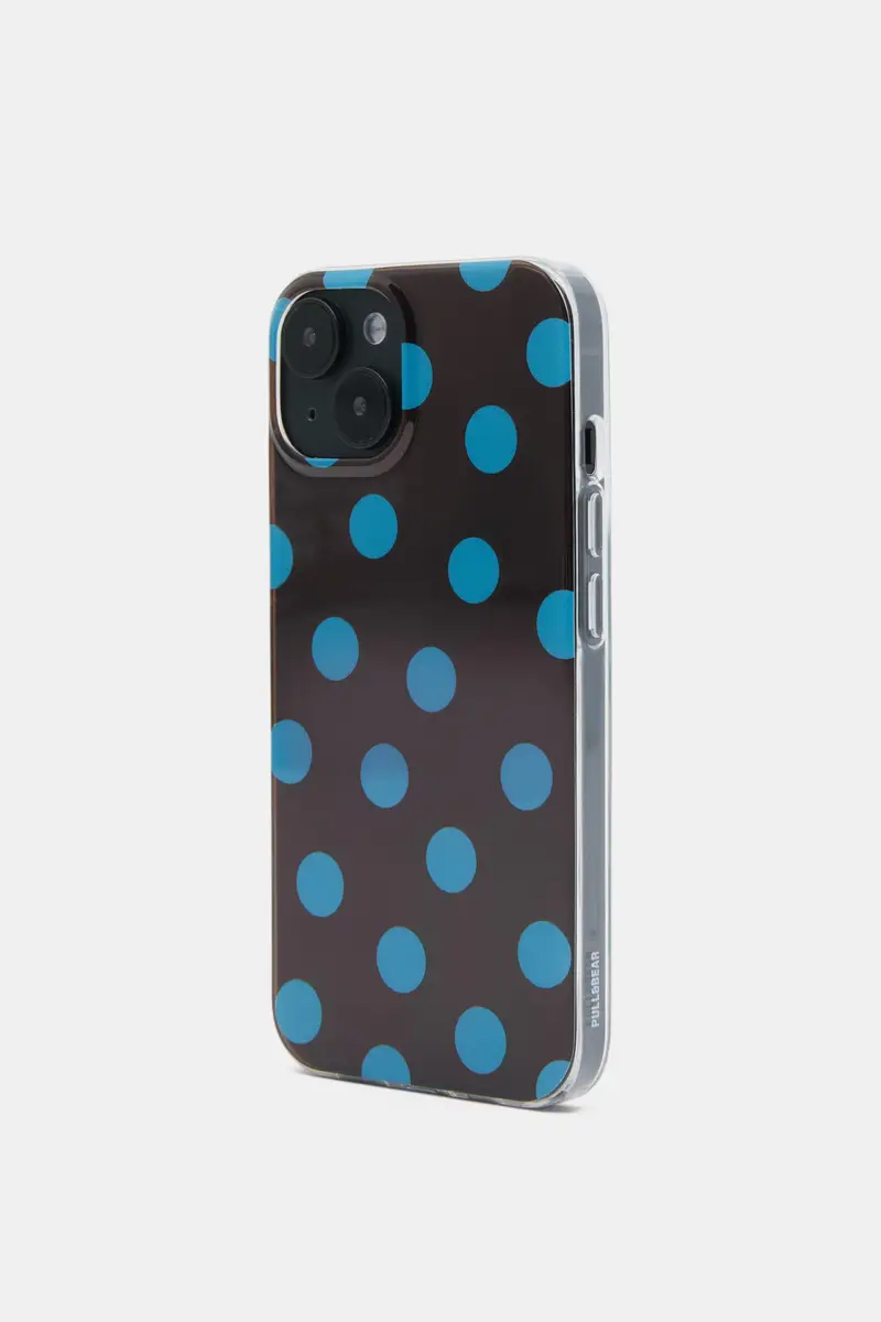 Custodia Iphone A Pois Marrone miniatura 3