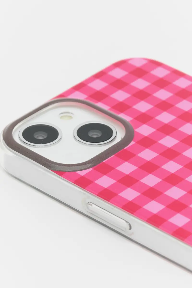 Custodia Iphone Quadri Vichy Fucsia miniatura 2