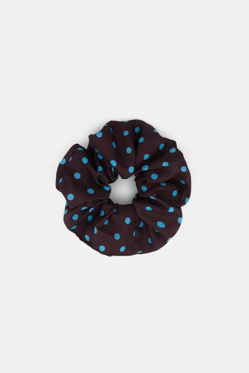 Elastico Per Capelli A Pois Azzurro