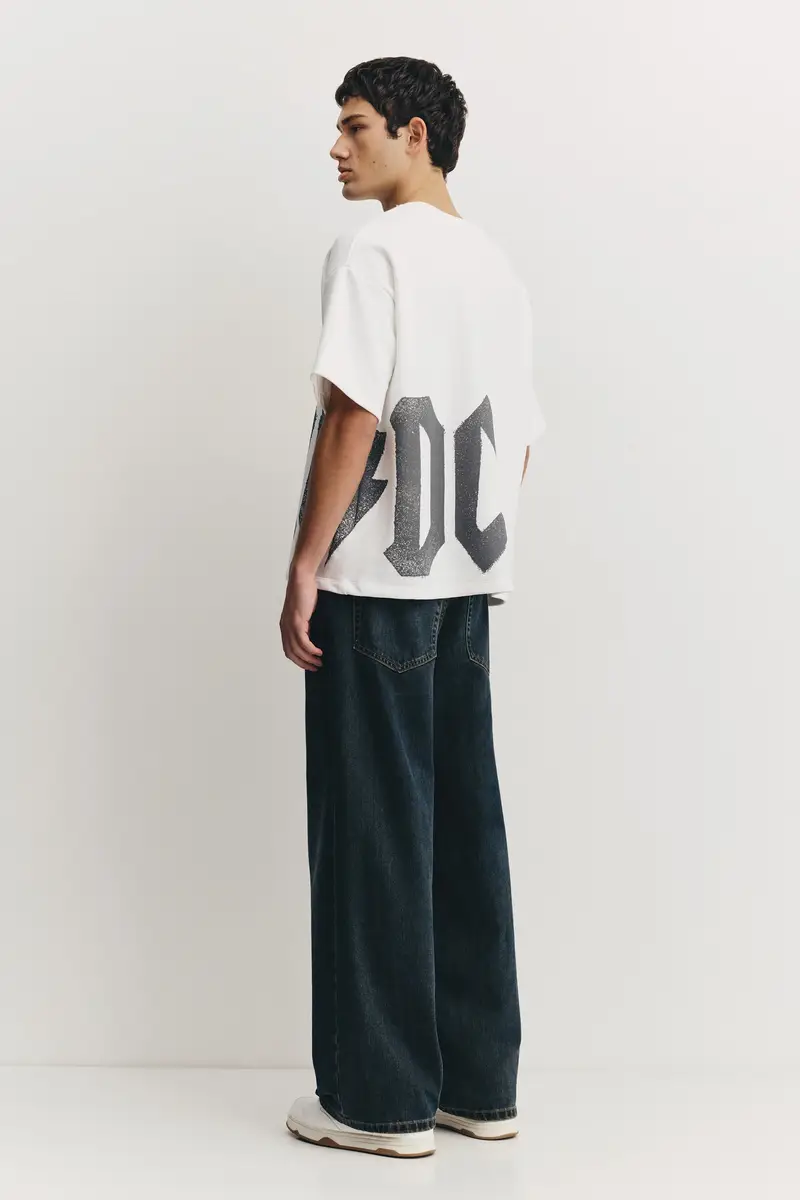 Felpa A Maniche Corte Ac/Dc Bianco rotto miniatura 2