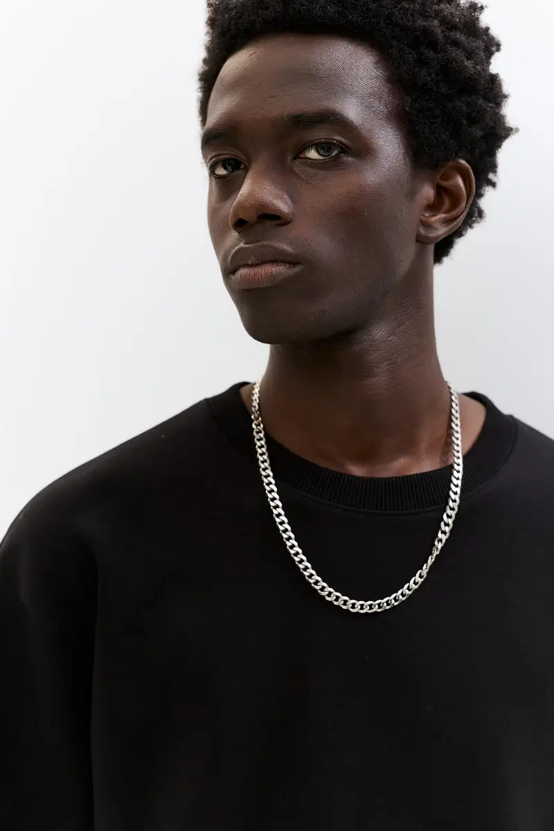 Felpa A Maniche Corte Basica Nero miniatura 3