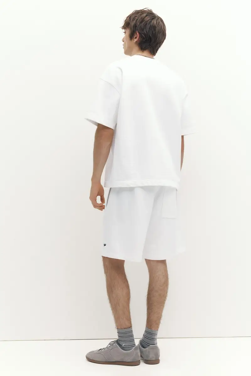 Felpa A Maniche Corte Con Logo Bianco miniatura 2