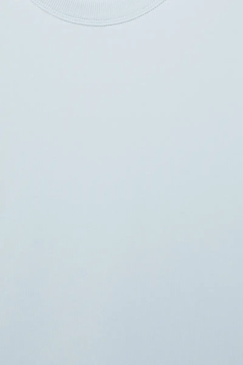 Felpa A Maniche Corte Interlock Celeste miniatura 2