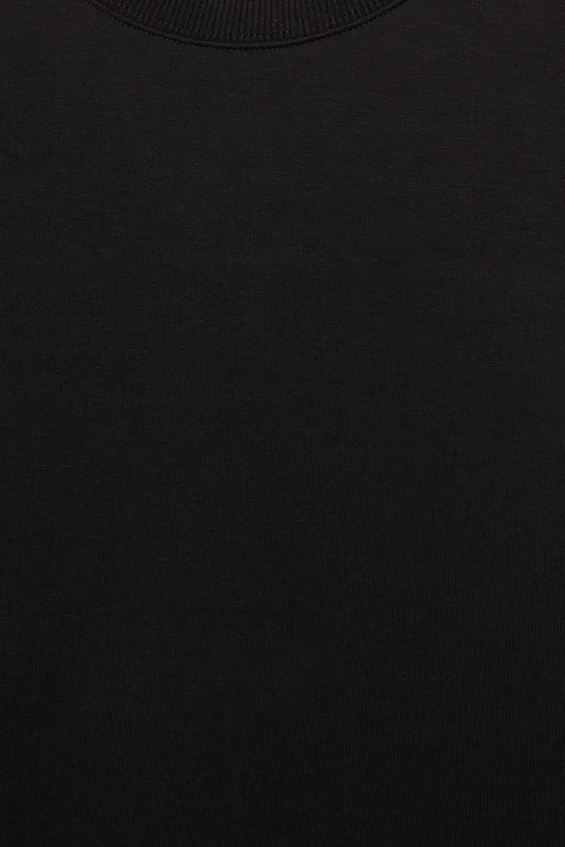Felpa A Maniche Corte Interlock Nero miniatura 2