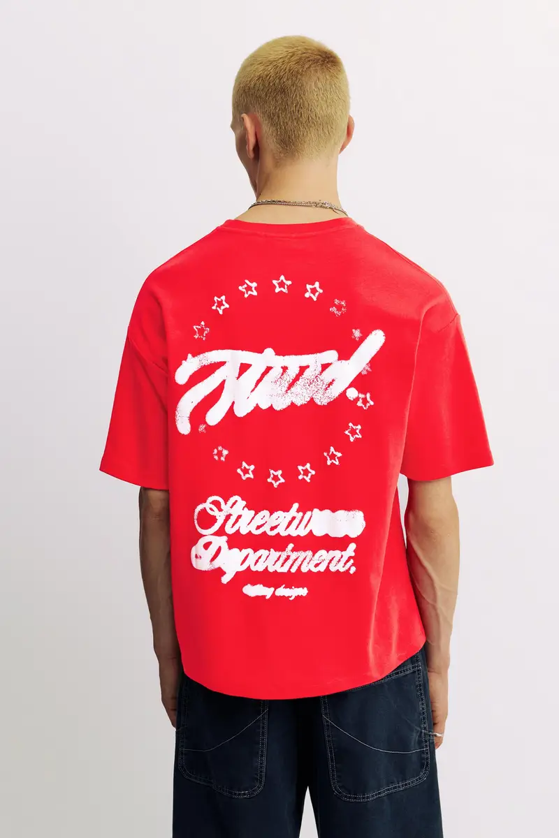 Felpa A Maniche Corte Interlock Rosso miniatura 2