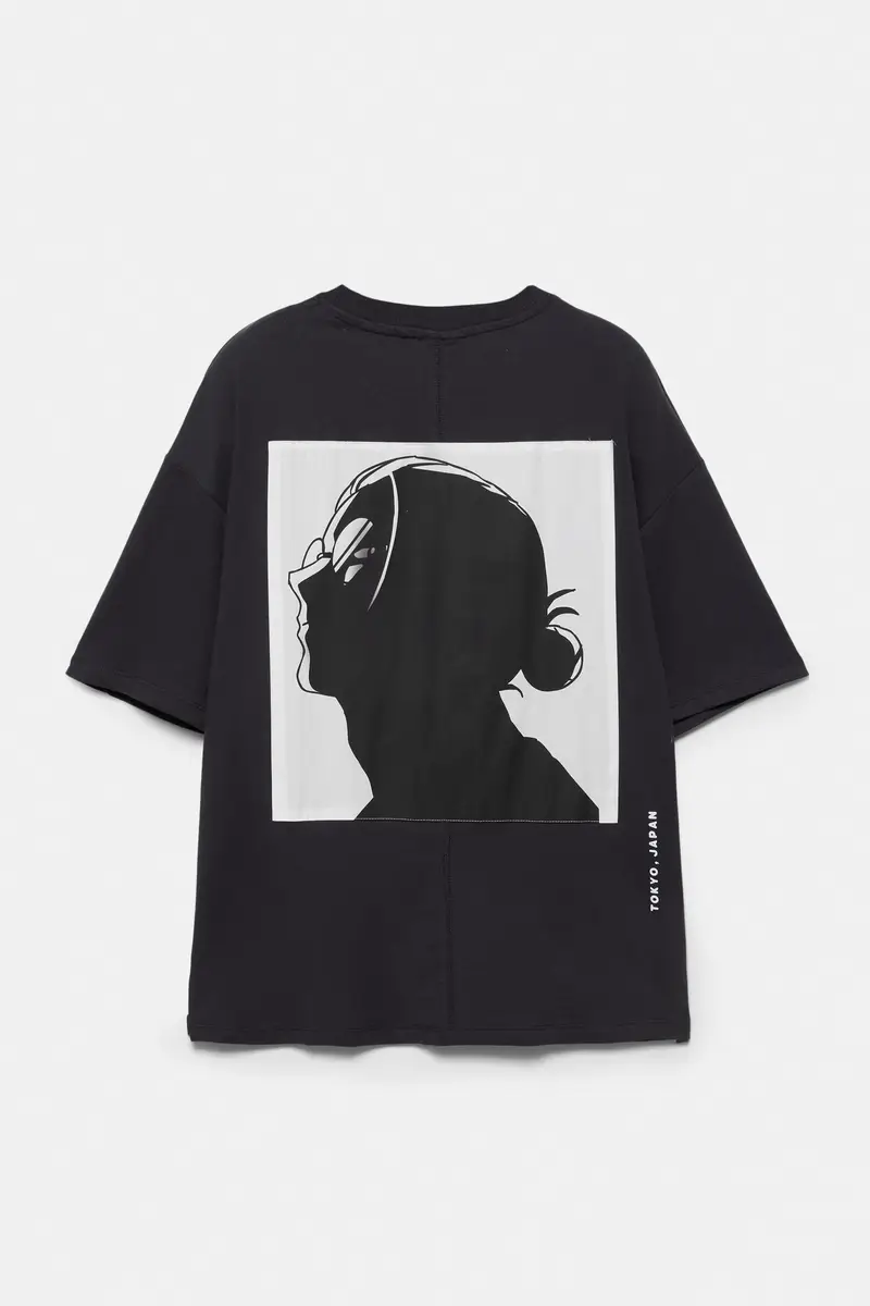 Felpa A Maniche Corte Sakamoto Days Grigio oscuro miniatura 2