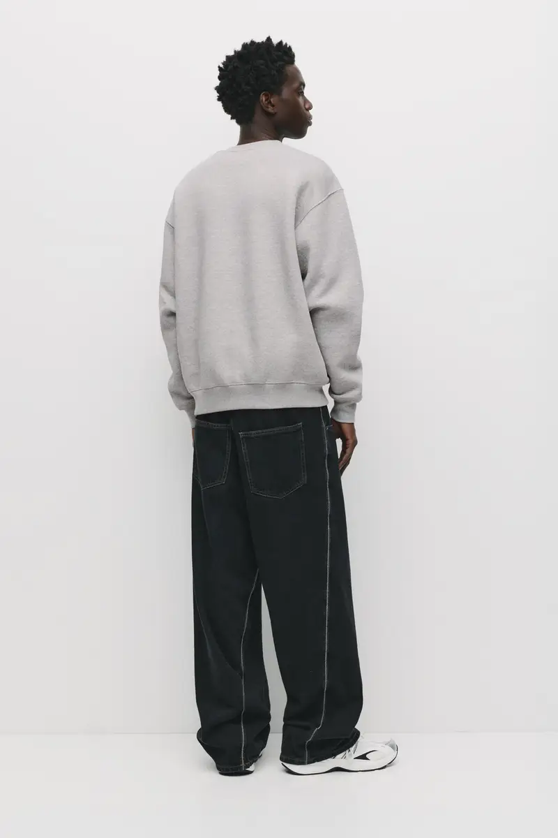 Felpa Basic Collo Rotondo Grigio vigoré miniatura 3