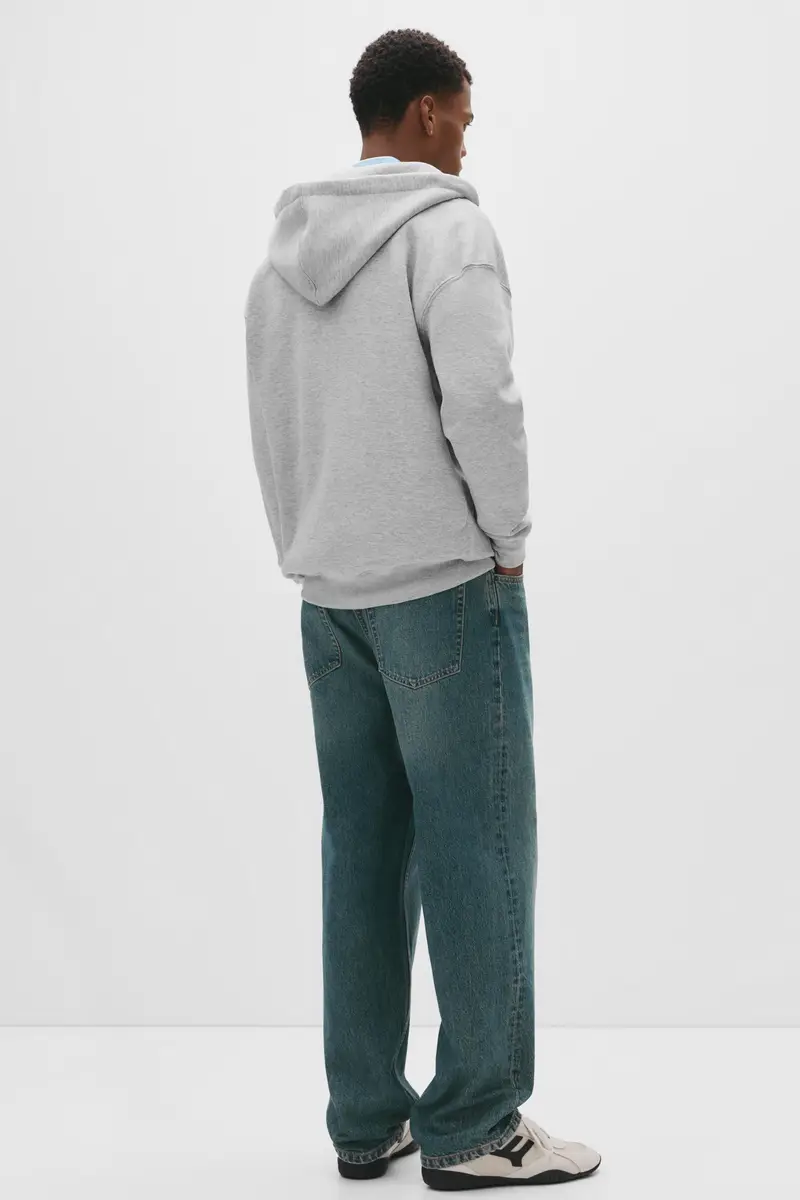 Felpa Basic Con Cappuccio E Zip Grigio vigoré miniatura 2