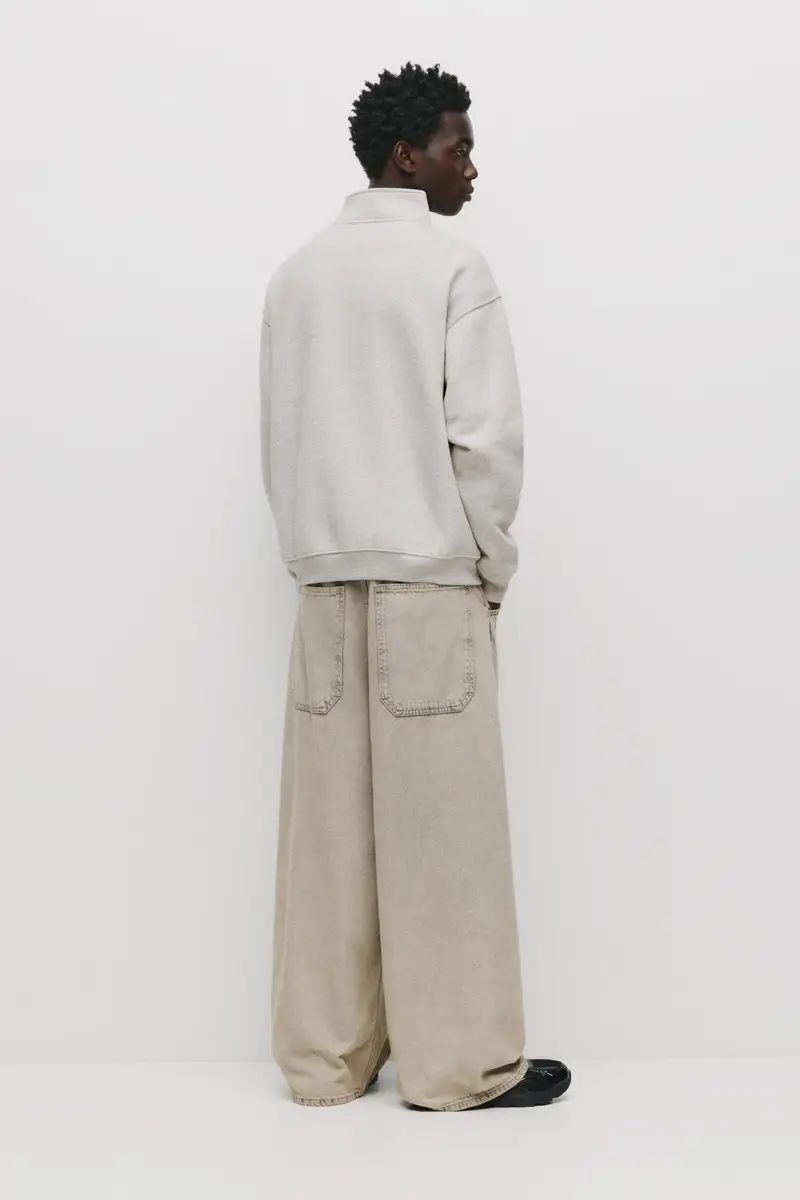 Felpa Basic Con Collo A Cerniera Grigio vigoré miniatura 2