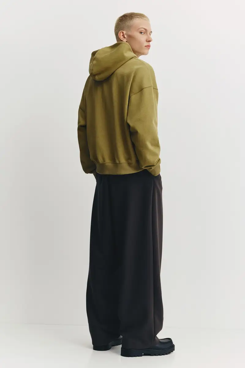 Felpa Boxy Con Cappuccio E Cerniera Cedro miniatura 2