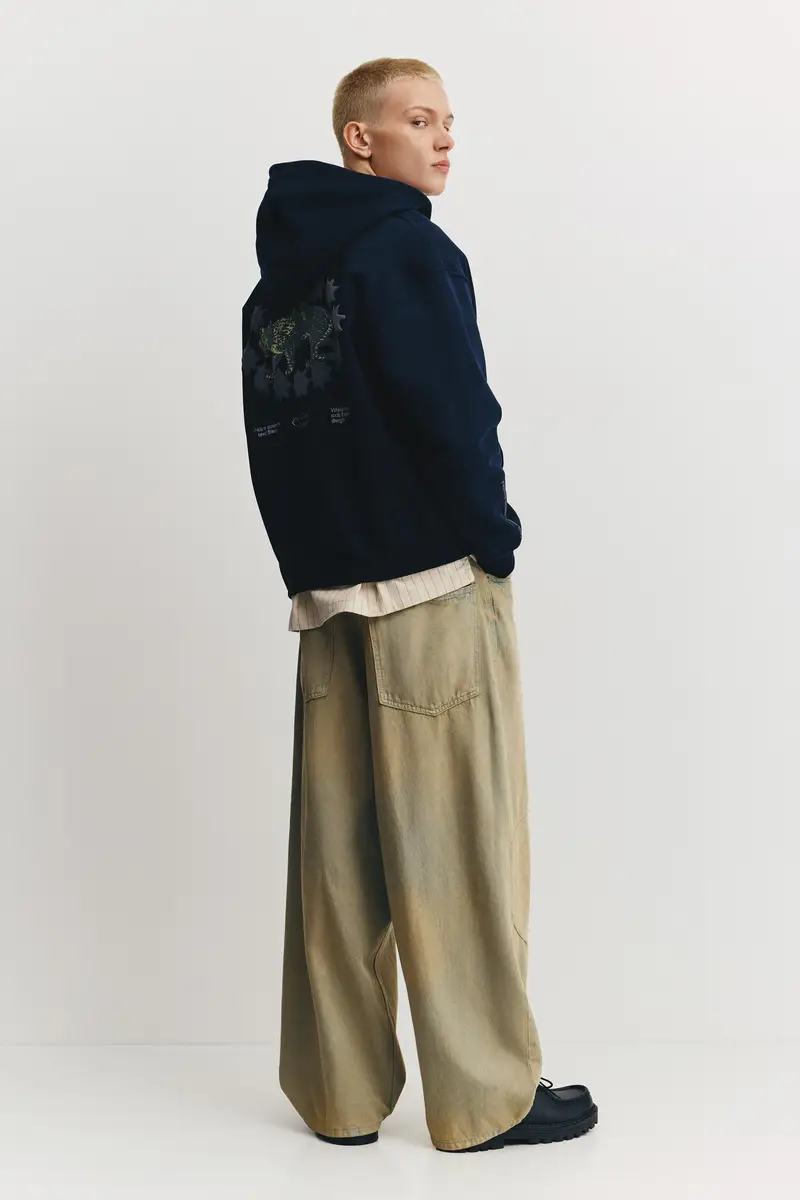 Felpa Cappuccio Cerniera Primal Nature Blu marino miniatura 3