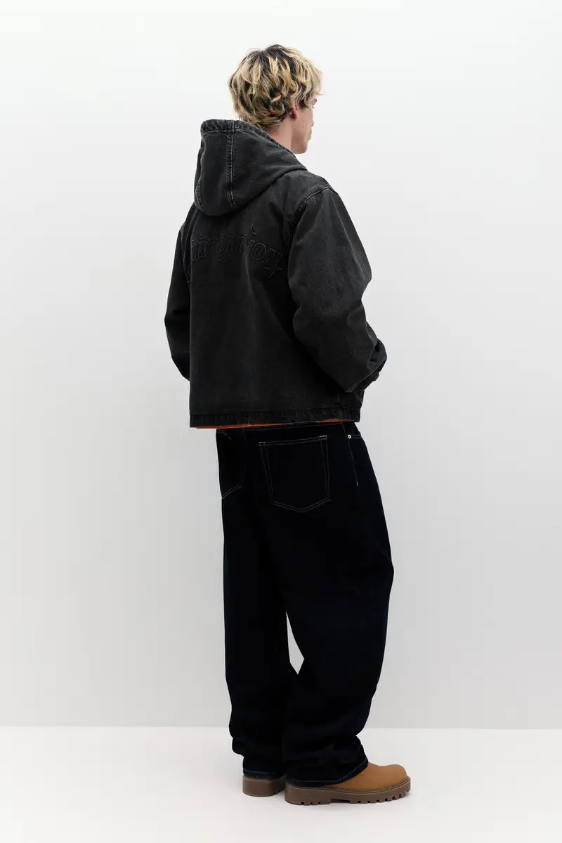 Felpa Cappuccio Cerniera Stwd Nero miniatura 2