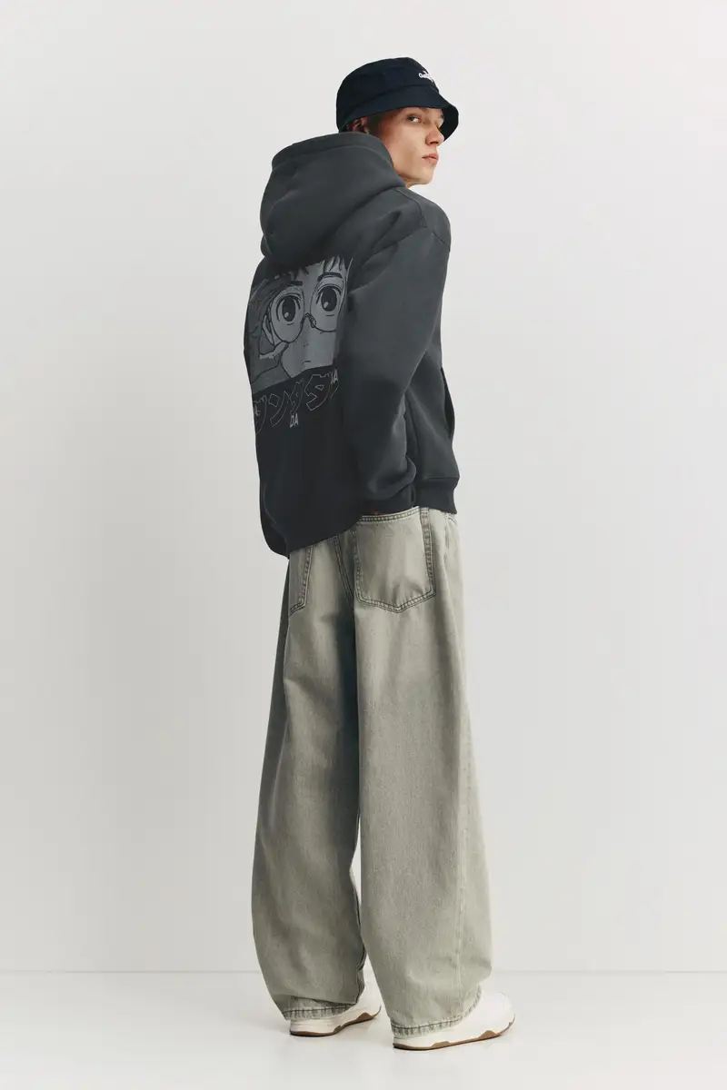 Felpa Cappuccio Con Zip Dan Da Dan Grigio oscuro miniatura 2