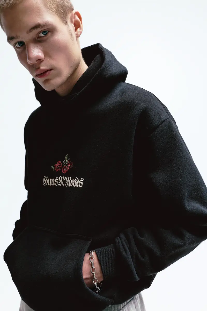 Felpa Cappuccio Guns N' Roses Grigio antracite miniatura 3