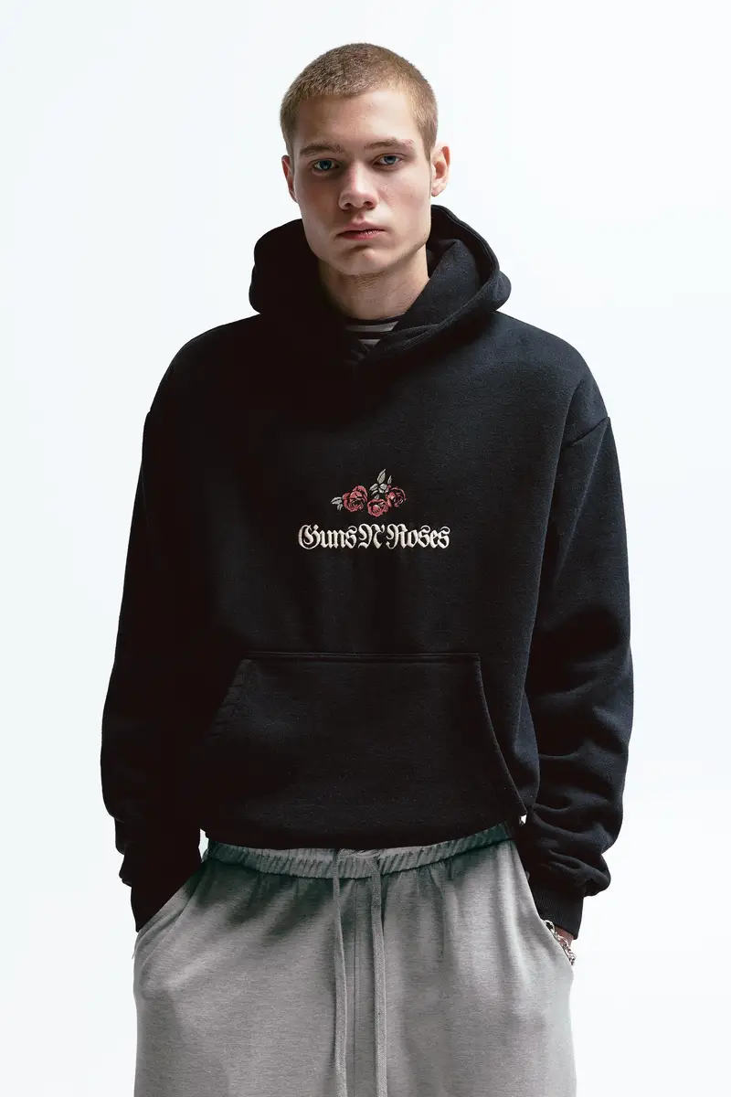 Felpa Cappuccio Guns N Roses Grigio antracite