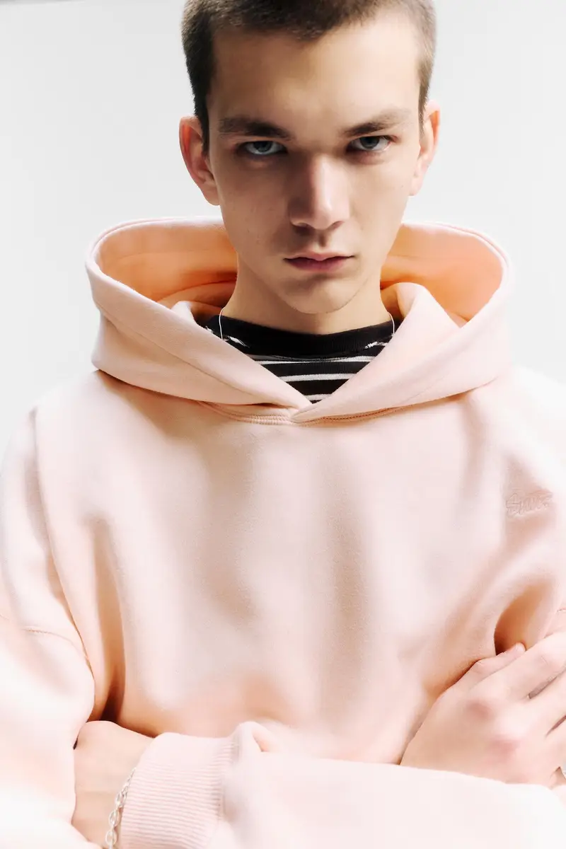 Felpa Cappuccio Logo Stwd Rosa miniatura 3