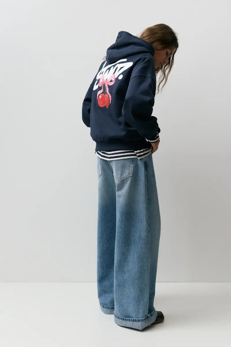 Felpa Cappuccio Stwd Ciliegie Blu marino miniatura 2