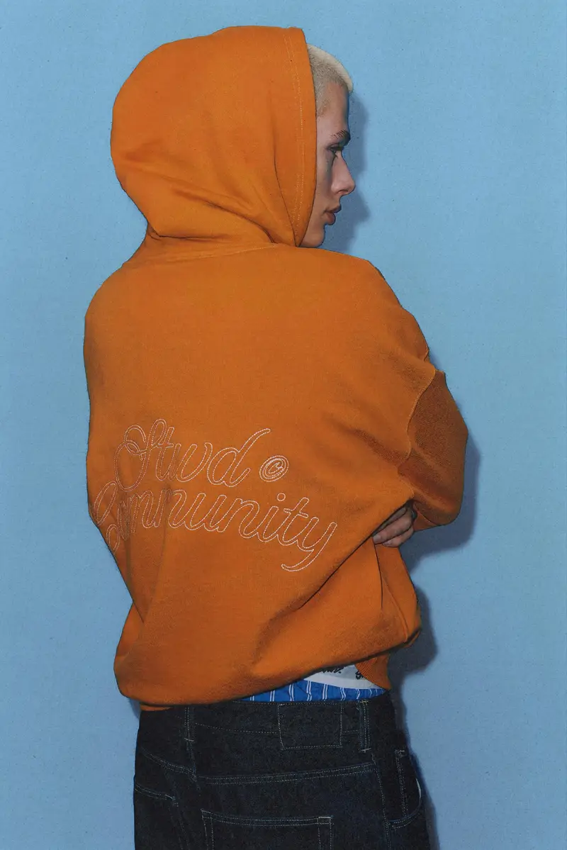 Felpa Cappuccio Stwd Stelle Mostarda