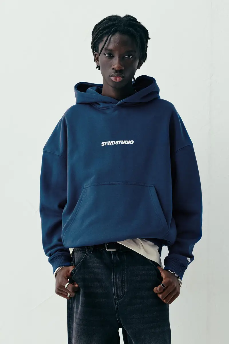 Felpa Cappuccio Stwd Studio Azzurro miniatura 2