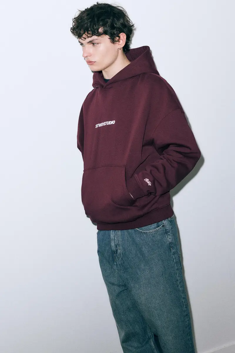 Felpa Cappuccio Stwd Studio Burgundy