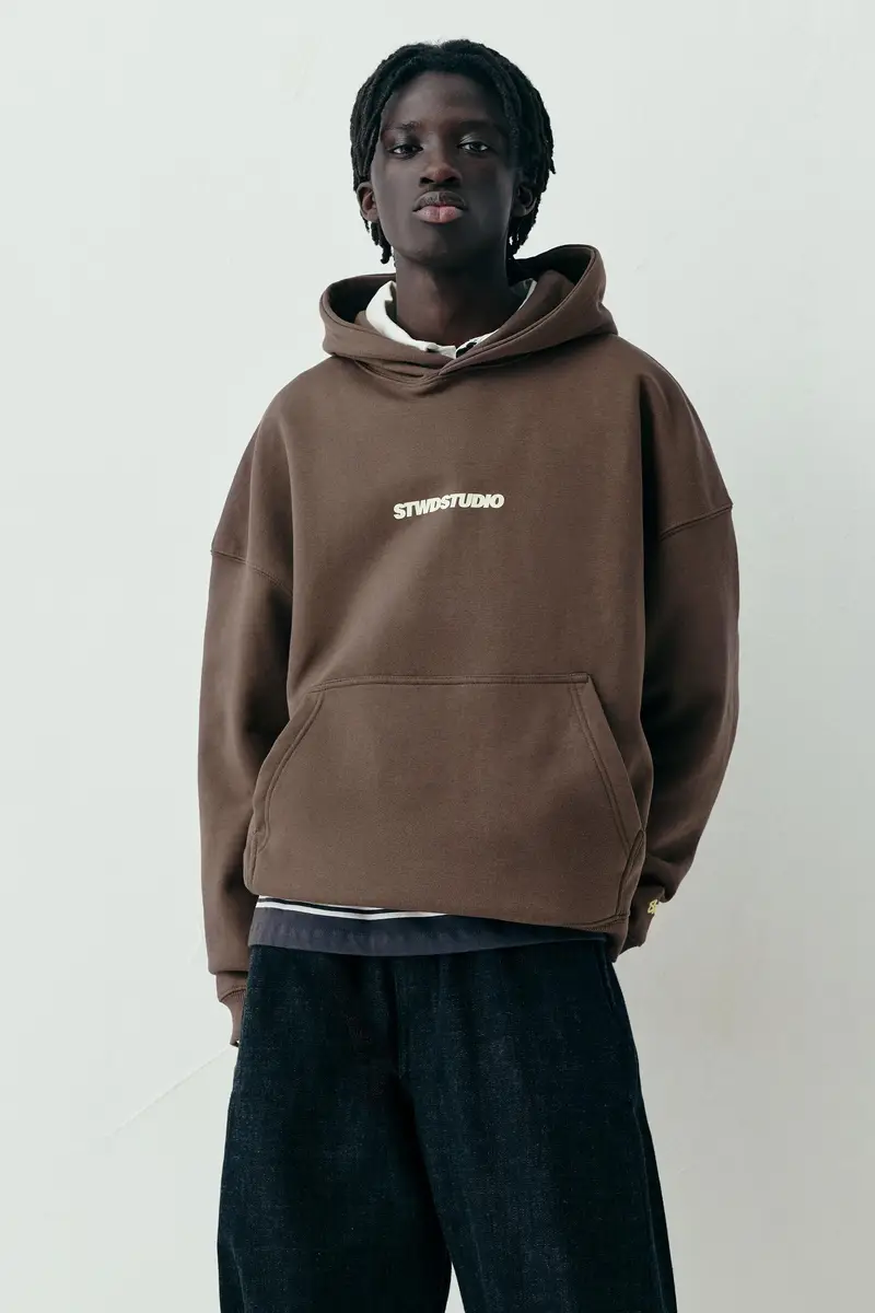 Felpa Cappuccio Stwd Studio Marrone miniatura 2