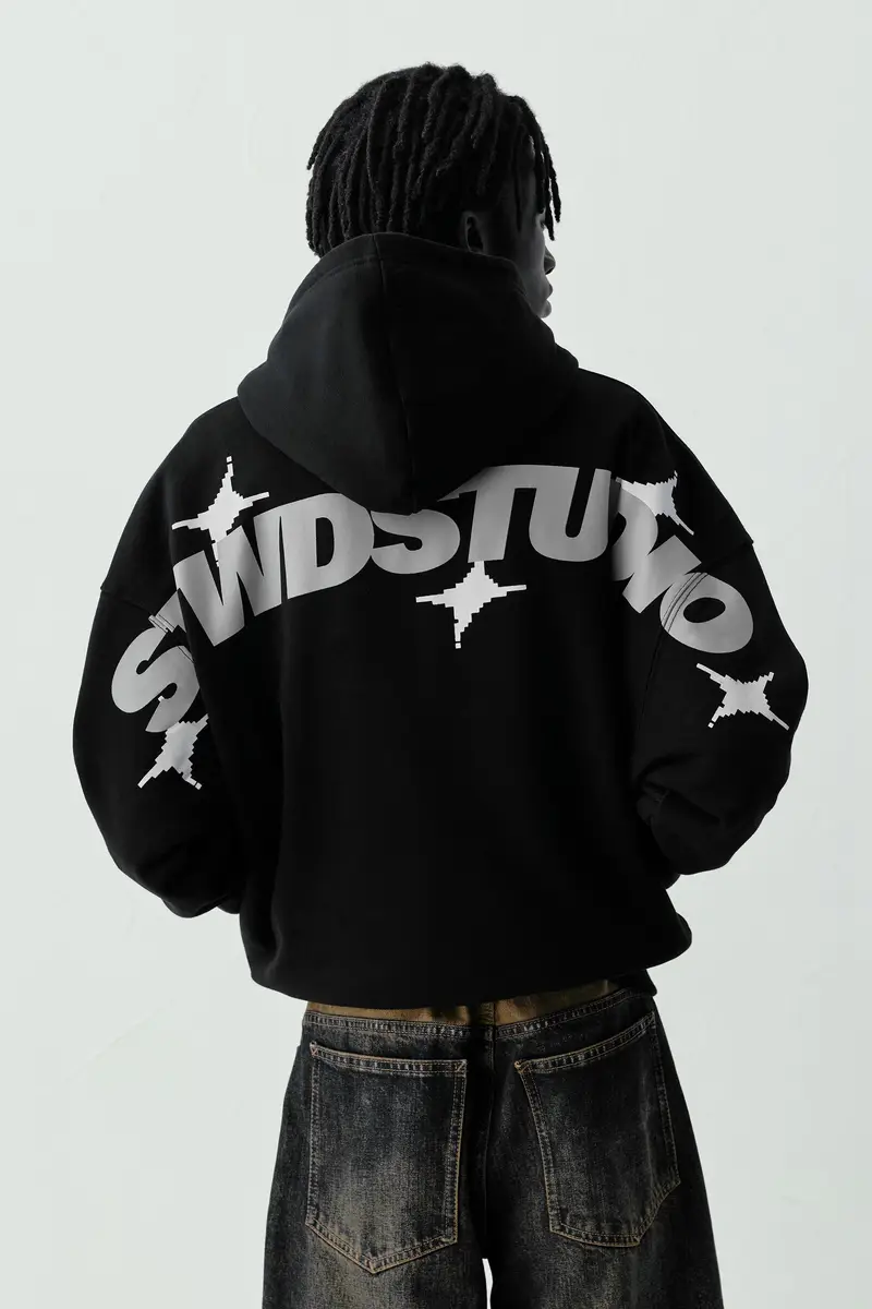 Felpa Cappuccio Stwd Studio Nero miniatura 3