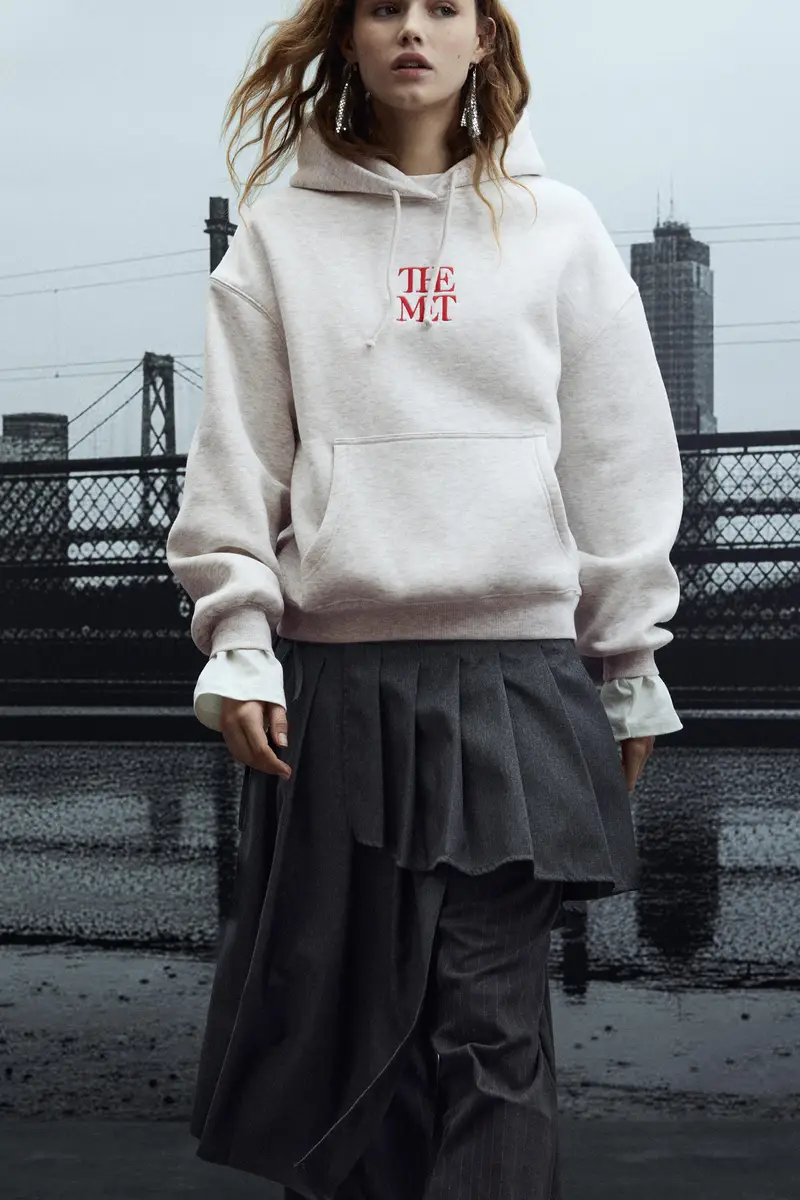 Felpa Cappuccio The Met Grigio vigoré