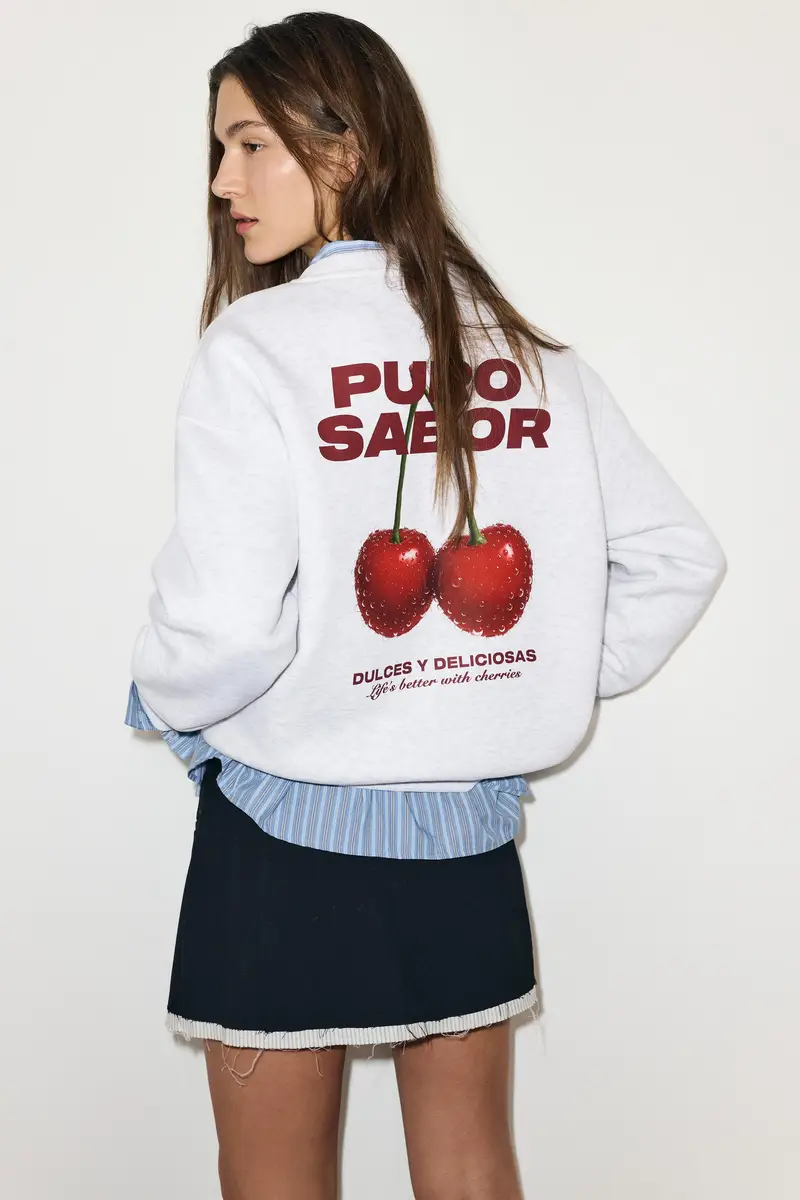 Felpa Ciliegie Puro Sapore Grigio vigoré miniatura 2