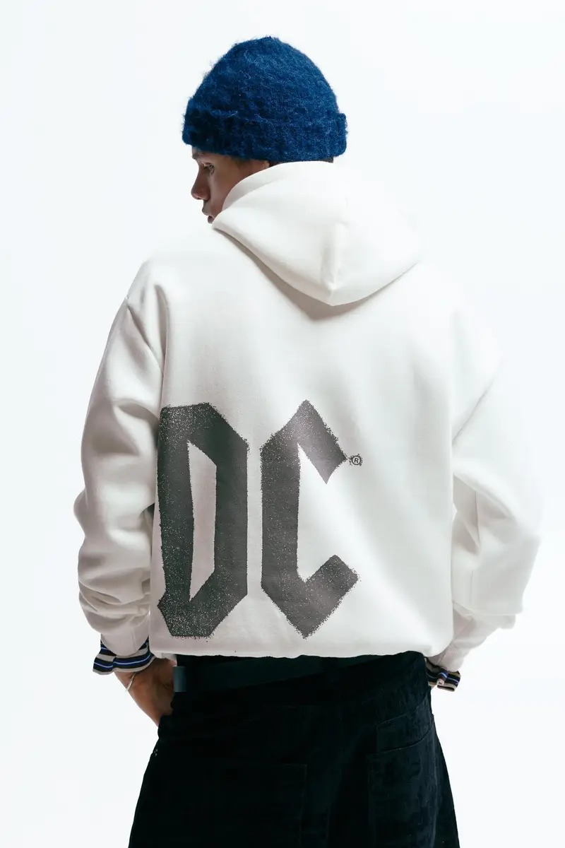 Felpa Con Cappuccio Ac/Dc Bianco rotto miniatura 2