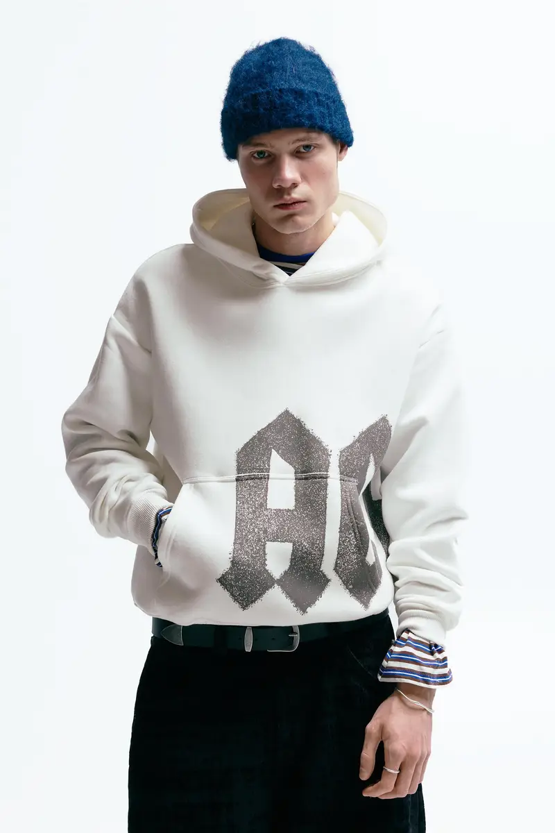 Felpa Con Cappuccio Ac/Dc Bianco rotto