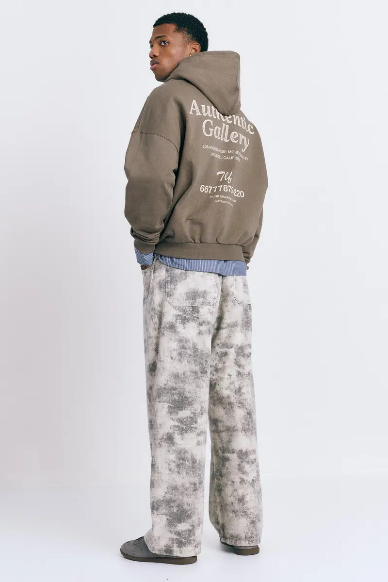 Felpa Con Cappuccio Authentic Gallery Marrone miniatura 3