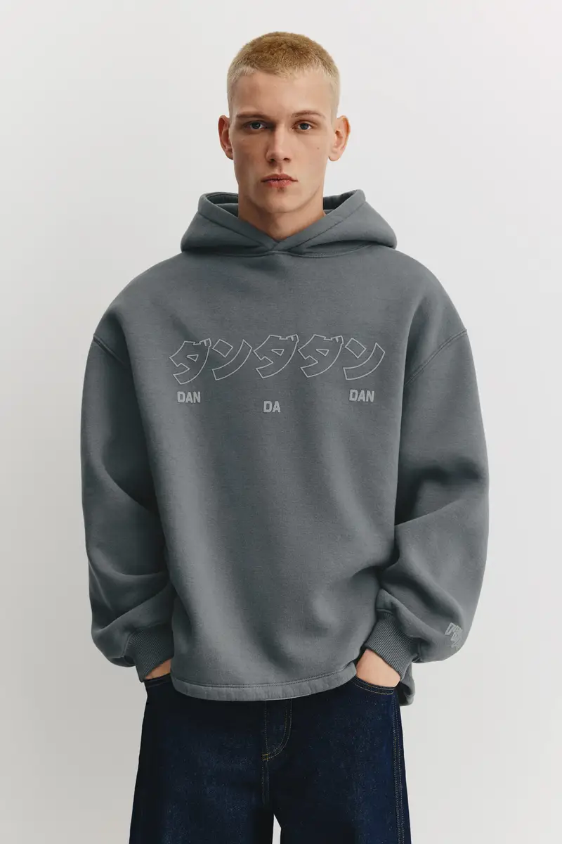 Felpa Con Cappuccio Dan Da Dan Grigio antracite miniatura 2