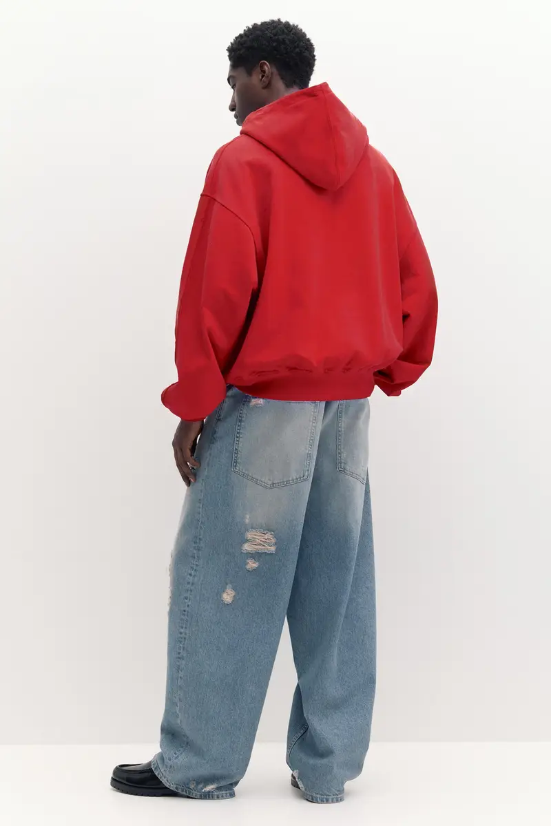 Felpa Con Cappuccio E Cerniera Stwd Rosso miniatura 3