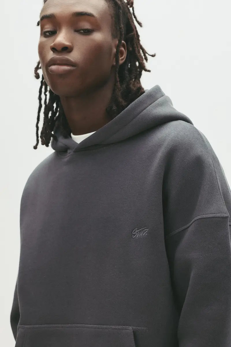 Felpa Con Cappuccio E Ricamo Stwd Azzurro miniatura 3