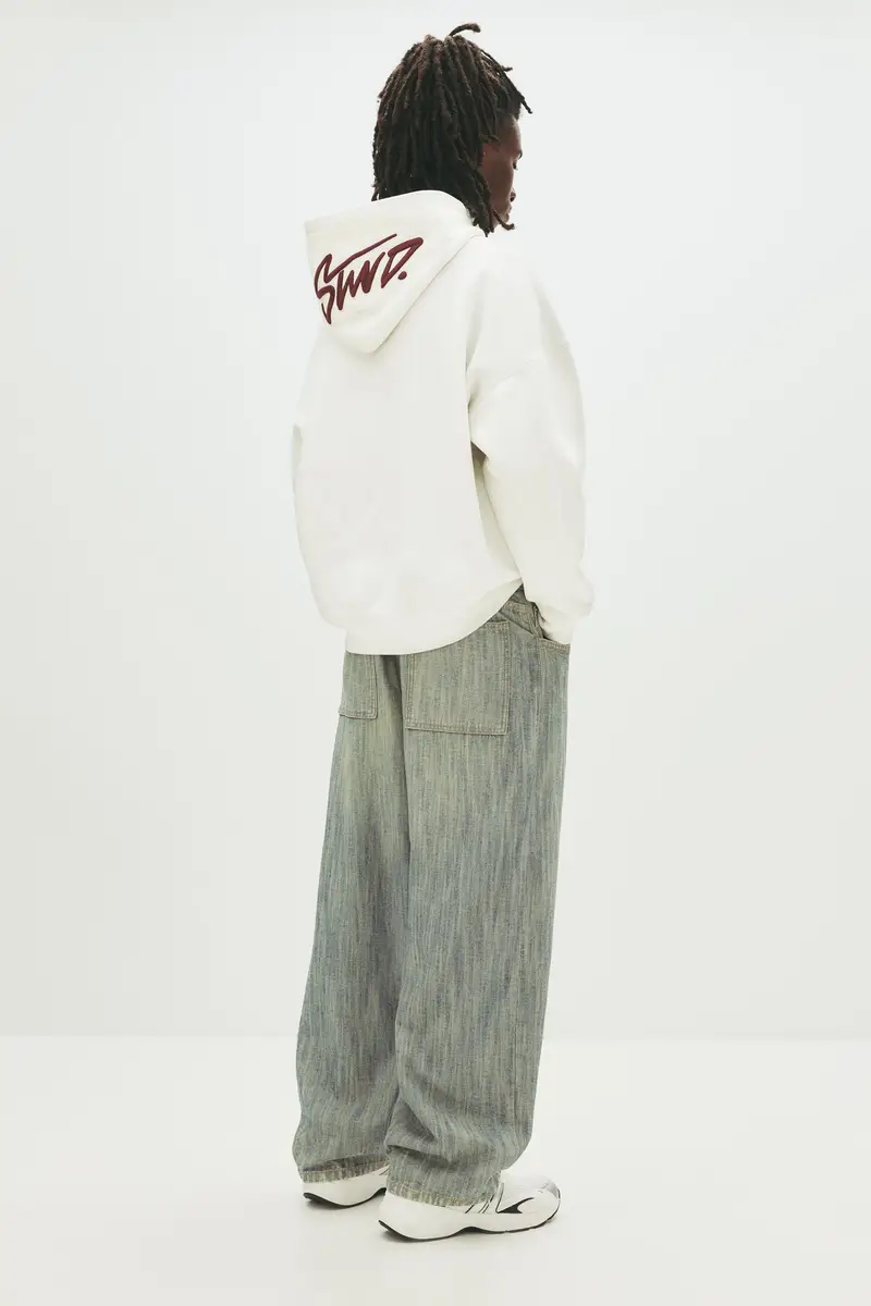 Felpa Con Cappuccio E Ricamo Stwd Bianco rotto miniatura 2