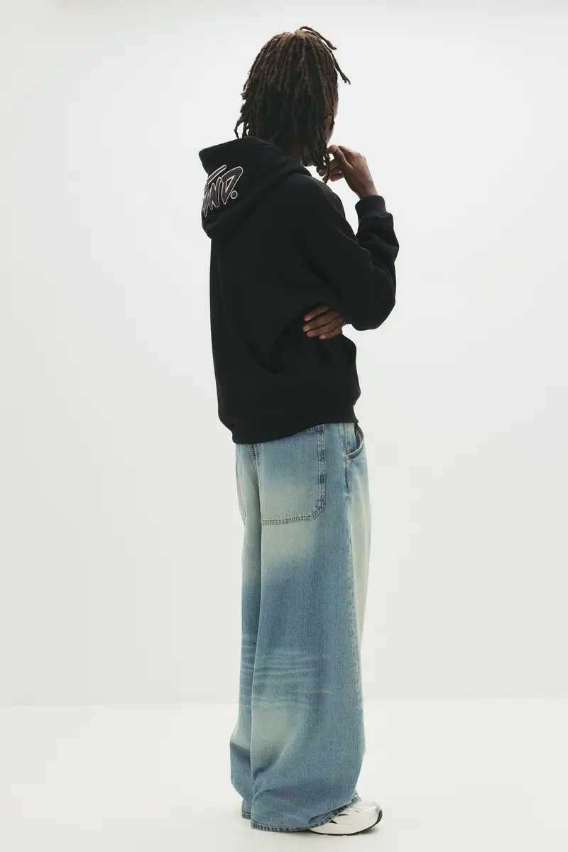 Felpa Con Cappuccio E Ricamo Stwd Nero miniatura 2