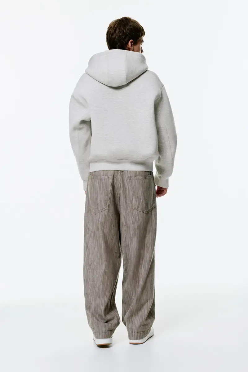 Felpa Con Cappuccio Effetto Neoprene Grigio miniatura 2