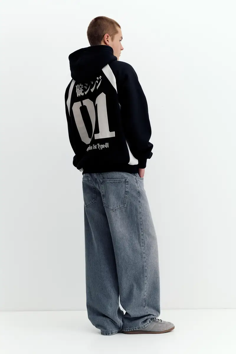 Felpa Con Cappuccio Evangelion Nero miniatura 2