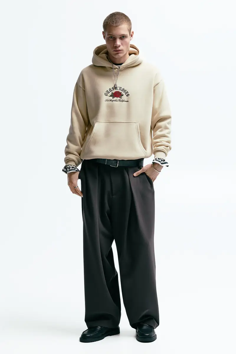 Felpa Con Cappuccio Guns N' Roses Beige