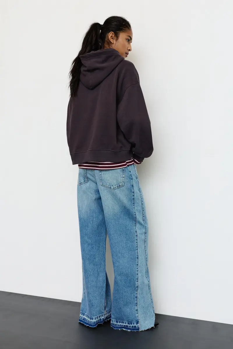 Felpa Con Cappuccio Ninetyone Marrone miniatura 2