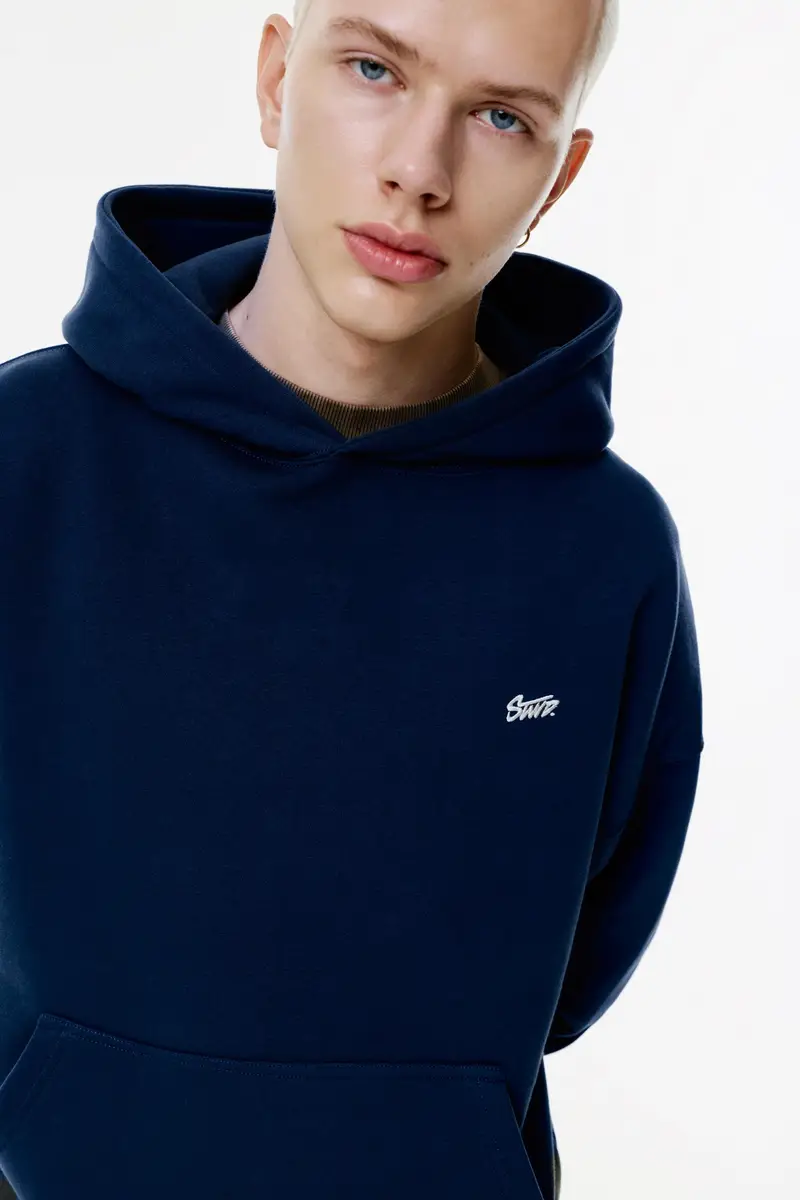 Felpa Con Cappuccio Stwd Blu marino miniatura 3