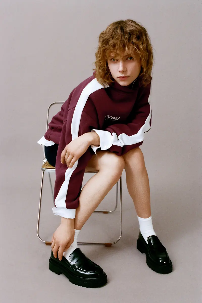 Felpa Con Cappuccio Stwd Inner City Granata chiaro miniatura 3