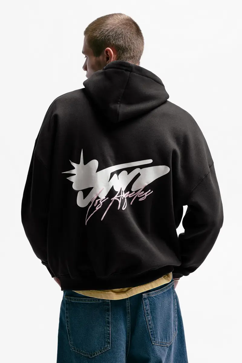 Felpa Con Cappuccio Stwd Los Angeles Nero miniatura 2