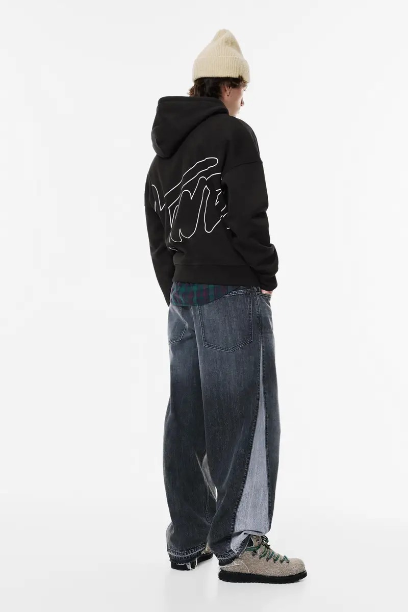 Felpa Con Cappuccio Stwd Nero miniatura 2