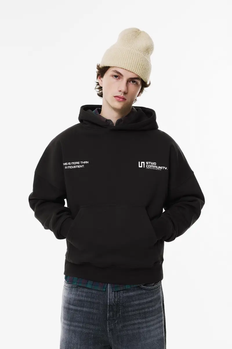 Felpa Con Cappuccio Stwd Nero