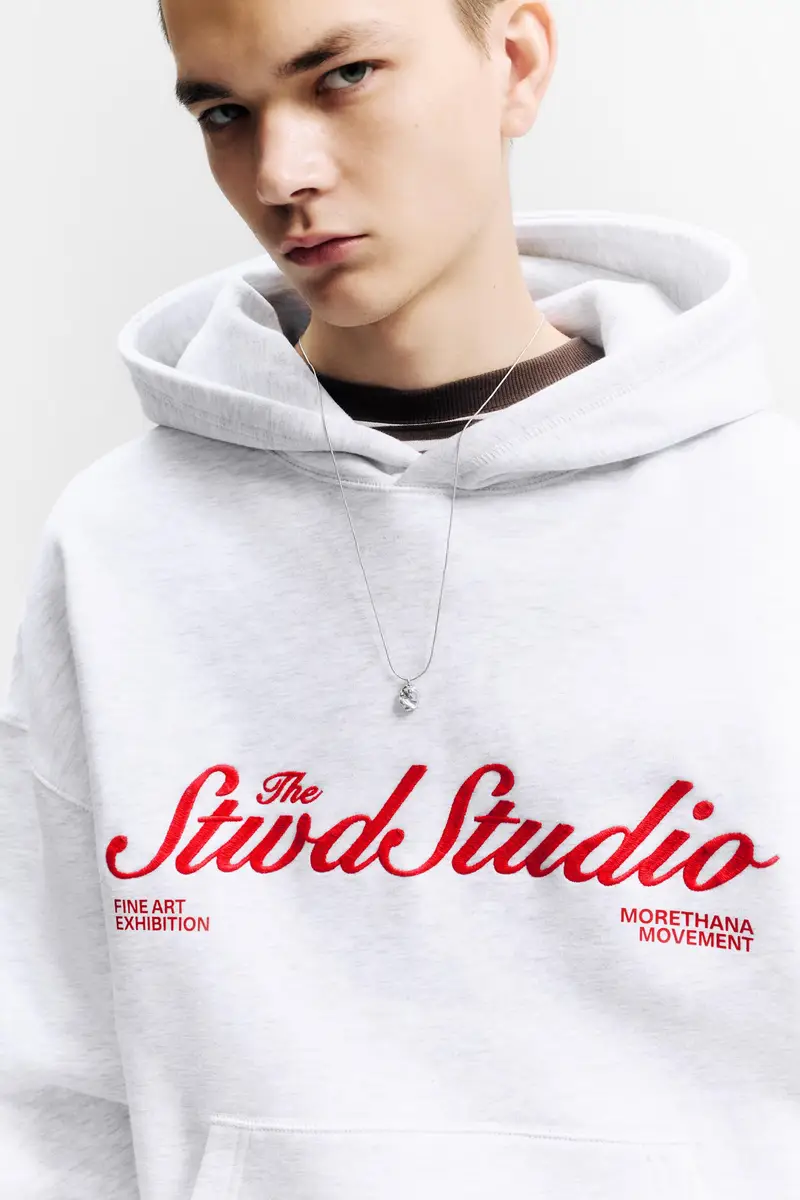 Felpa Con Cappuccio Stwd Studio Grigio vigoré miniatura 3