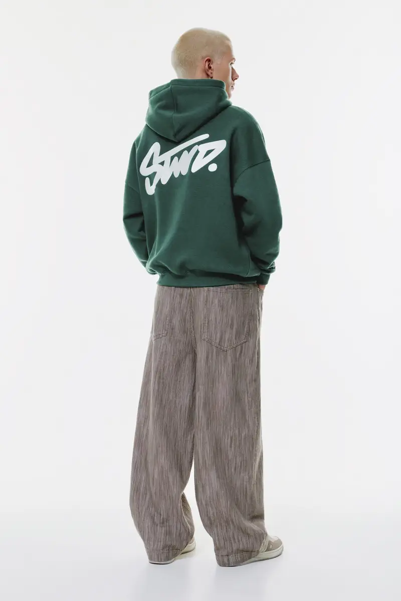 Felpa Con Cappuccio Stwd Verde miniatura 2